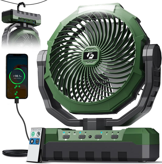 FRIZCOL 3-in-1 Camping Fan - Portable Fans Rechargeable - 24000mAh